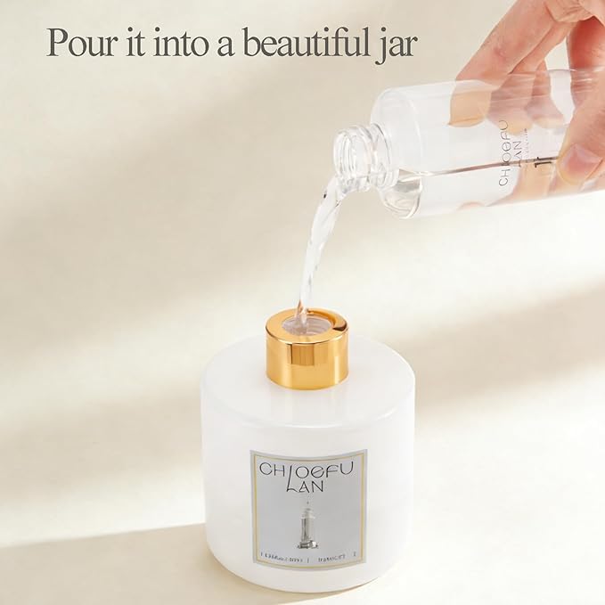 Gardenia Reéd Diffuser Refill 200ml/6.76 fl oz, Natural Essential Scented Oil, Best for Aromatherapy, SPA and Home, 0% Alcohol, A Fresh Clean Scent, Free Set of Diffuser Sticks