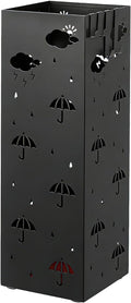 PrecisionAuto Versatile Metal Umbrella Stand for Entryway – Multi-Purpose Storage Rack – Cold-Rolled Steel, Removable Drip Tray & 4 Hooks – Stores Canes, Walking Sticks, Baseball Bats