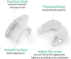 2 Packs Stainless Steel Closet Rod End Supports 1 Inch Wardrobe Bracket Heavy Duty Closet Pole Sockets Flange Rod Holder, U-Shaped with Screws, White