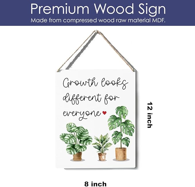 Xiolcxdr Inspirational Classroom Office Decor Growth Mindset Mental Sign First Day of College Teacher's Day Inspirational Cheer Up Gifts for Women Men Teachers Plant Lovers Classroom Wall Art Decor