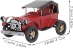 Classic Automobile Model - Red Vintage Car Figurine Home Decor - Metal Vehicle Figurine Cave Garage Decor Present for Collectors