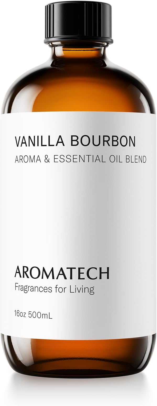 AromaTech Vanilla Bourbon Aroma Essential Oil Blend: Luxury Hotel Inspired Aromatherapy with Vanilla Bean, Bourbon & Oak Barrel for Ultrasonic Diffusers & Nebulizers (16 Fl Oz (Pack of 1))