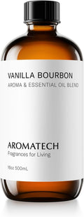 AromaTech Vanilla Bourbon Aroma Essential Oil Blend: Luxury Hotel Inspired Aromatherapy with Vanilla Bean, Bourbon & Oak Barrel for Ultrasonic Diffusers & Nebulizers (16 Fl Oz (Pack of 1))