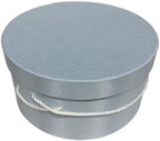 Sarah's Hat Boxes Classic Light Blue Hat Box – 8.75" x 4.5" (Dia. x Ht.) Handmade in USA – Odorless Non-Toxic Adhesive, Cording Handle – Premium Storage for Hats & Accessories