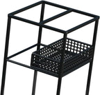 Umbrella Holder Iron Stand Rack Storage Bin Freestanding Organizer with Hollow Out Design Promotes Suitable for Home Office Corridor Apartment, Black