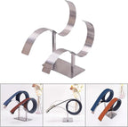 Mollytek Stainless Steel Belt Display Stand Rack Belt Holder Organizer Belt Storage Organizer and Displayer for 2 Belts Retail Store Display or Home Use