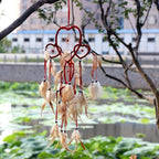 Dream Catcher with Feathers, Heart Shaped Dream Catcher Indians Traditional Love Net Wall Hanging Bedroom Home Car Decor (Red)
