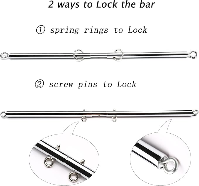 2pcs Silver Portable Restore Spreader Bar, Exercise Guide Pilates Sports Aid Training Fitness Gear, Home Yoga Gym Kit with Fur Flocking Storage Bag