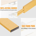 BAMBUROBA Bamboo Drawer Dividers, Adjustable Expandable Drawer Organization Separators - 17-22" for Bedroom, Bathroom, Dresser and Office - 8-Pack