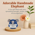 Gifts for Daughter from Mom Dad, Handmade Crochet Elephant Doll, Emotional Support Animal Gift for Girls, Cute Inspirational Gift for Daughter, Graduation Gift Idea