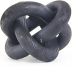 Wood Knot Chain Link Decor - 3 Link Boho Wooden Hand Carved Decorative Wooden Links Knots for Coffee Table Entryway Modern Farmhouse Shelf Decoration (Black)