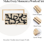 Framed Abstract Neutral Horizontal Wall Art Bedroom, Black Beige Mid Century Modern Artwork for Walls, Large Abstract Canvas Painting Print for Living Room Hallway Home Office Wall Decor, 20x40 Inch