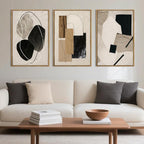 BINCUE Abstract Modern Wall Art Framed Neutral Wall Paintings Elegant Modern Artwork Abstract Neutral Wall Pictures for Living Room Bedroom Bathroom Office 16x24 Inch Set of 3 Gift