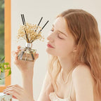 COCODOR Preserved Real Flower Reed Diffuser/Clean Linen / 6.7oz(200ml) / 2 Pack/Reed Diffuser Set, Oil Diffuser & Reed Diffuser Sticks, Home Decor & Office Decor, Fragrance and Gifts