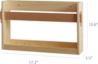 FIRADE Wall-Mounted Magazine Holder With PU Leather Strap,Wood Magazine rack,File Organizer For Entryway, Office,Living Room, Waiting Room, Kids’ room,2 Pack (17.3" x 3.5" x 10.6 ")