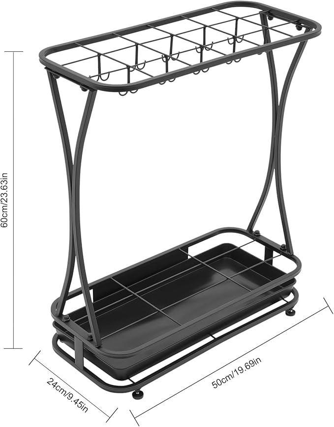 Umbrella Rack Stand,18-Slots Umbrella Holder with Removable Drip Tray, Umbrella Rack Organizer Free Standing Decor for Home Office Entryway