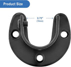 Stainless Steel Closet Rod Bracket, 3/4 Inch Diameter Closet Rod Holder 2 Pcs, Heavy Duty Black Curtain Holder with Screws
