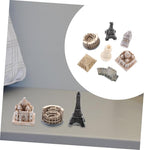 7pcs Decorative Architectural Model Miniature World-Famous Structures for Home Office and Cafe Decor Resin Building Models Including Eiffel Tower and More