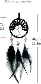 Black Dream Catcher for Car Rearview Mirror, Handmade Rear View Mirror Accessories Small Dreamcatcher Hanging Decor Craft Gifts