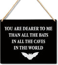 Lacosu Wall Pediments Halloween Signs,You are Dearer to Me Than All the Bats,Gothic Wall Decor,Witchy Wall Decor,10x8 Inches