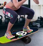 Balance Board Surf Trainer with Adjustable Stoppers - 2 Different Distance Options Balance Board for Surfing, Snowboarding, Skiing, Skateboarding, 300lbs Capacity