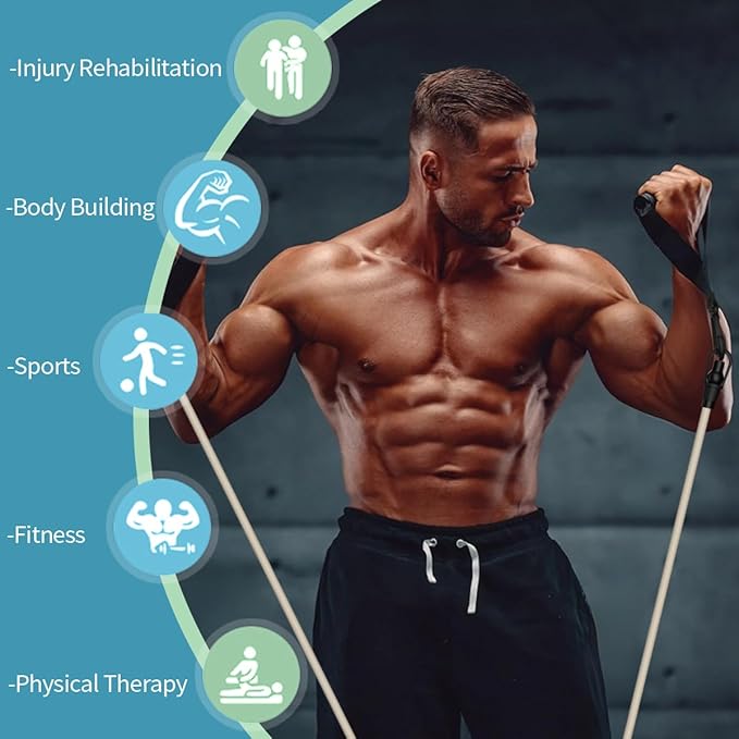VEICK Resistance Bands, Exercise Bands, Workout Bands, Resistance Bands for Working Out with Handles for Men and Women, Exercising Bands for Fitness Weights Work Out at Home