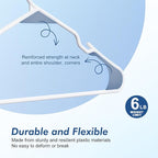 HOUSE DAY Plastic Hangers 20 Pack - White Clothes Hangers with Non-Slip Shoulder Grooves, Durable and Sturdy T-Shirt, Dress, Coat Hanger, Space Saving Design Perfect for Closet Organizers and Storage