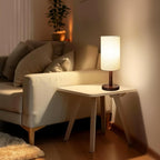 LALISU Cordless Table Lamp, 3 Color Dimming Portable Battery Lamp, Touch Control Wood Base Small Bedside Lamps for Night Stands, Living Room, Office(LED Bulb Included) (Cordless Wood Base)