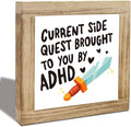 Adhd Side Quest Sign, Funny Wood Box Sign, Country Farmhouse Style Wood Box Decor Signs, Funny Gift For Friend Colleague, Farmhouse Home Office Decor