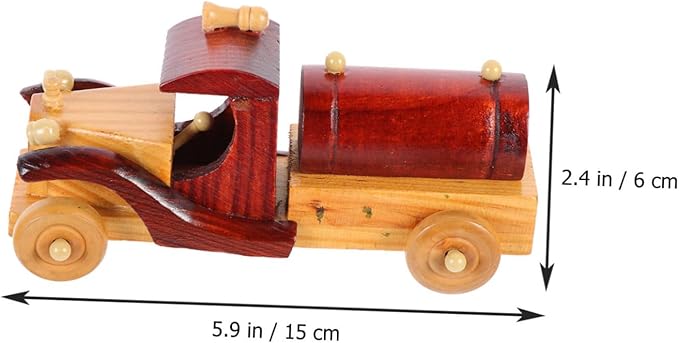 Vintage Wooden Car Model Decor Retro Car Ornament for Home Desktop Craft Collectors Rustic Vintage Style for Living Room and Office