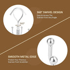 ZEDODIER Scarf Organizer Scarf Hanger for Closet, Rotatable Sturdy Hijab Holder Holds 8 Scarves, Metal Space Saving Closet Organizers and Storage, Silver