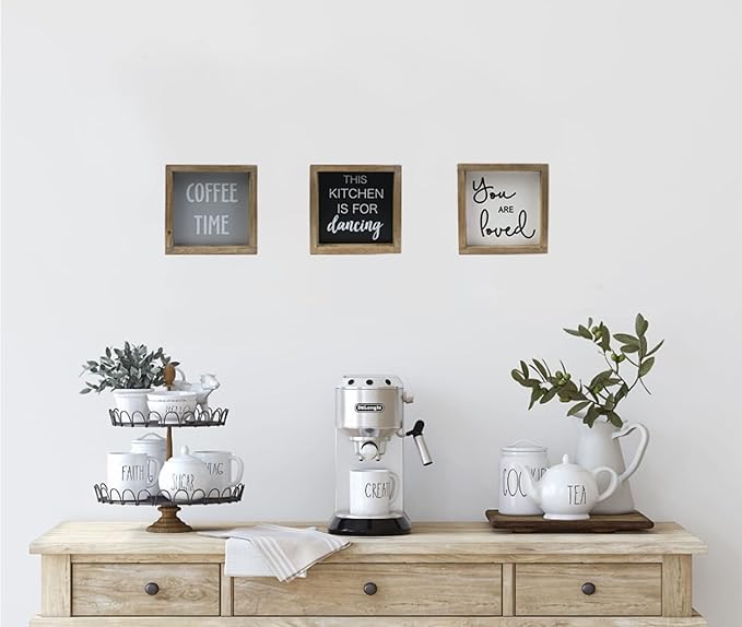 Joy Choice 8x8inch Kitchen Signs Wall Decor Farmhouse, You Are Loved Wooden Signs Personalized, Home Table Sign With Solid Wood Frame.