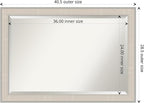 Amanti Art White Wall Mirror 28x40 Cottage White Silver Rectangle Bathroom Mirror for Wall Decor Living Room, Large Cottage Wood Frame, Hangs Horizonally and Vertically, Bathroom Decor, Beveled Edge