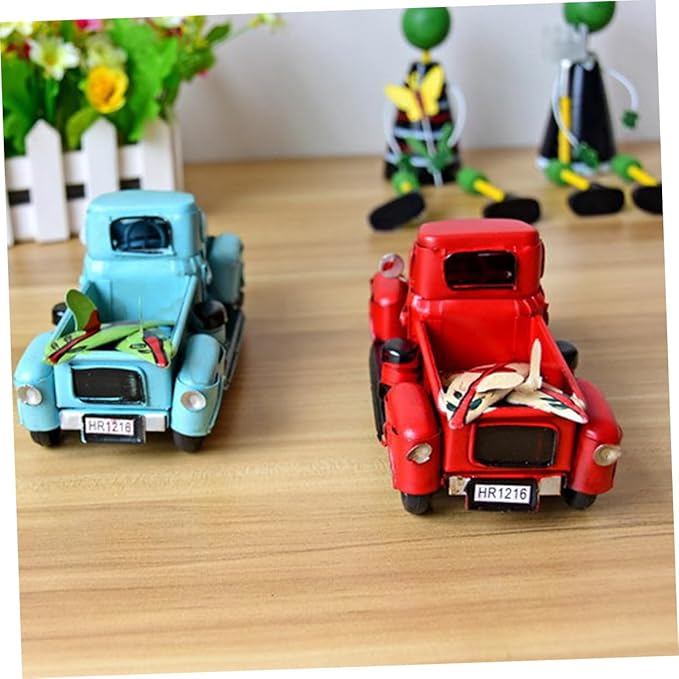 DECHOUS Vintage Handmade Iron Car Model Retro Desk Ornament Metal Toy Decor for Home and Office Unique for Car Enthusiasts and Collectors