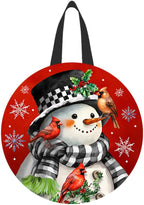 Briarwood Lane Snowman with Cardinals Wood Door Hanger