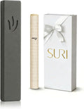 SURI Mezuzah for Door – 7 Inch Dark Gray Concrete Mezuzah Case with Printed Scroll, Self-Stick Jewish Entry Design, Fits a 6 Inch Scroll, Gift Box Included
