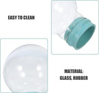 2pcs DIY Snow Globe: Clear Glass Christmas Snow Globe Rubber Base Empty Fillable Water Bubbles Jar for Christmas Decoration 45mm