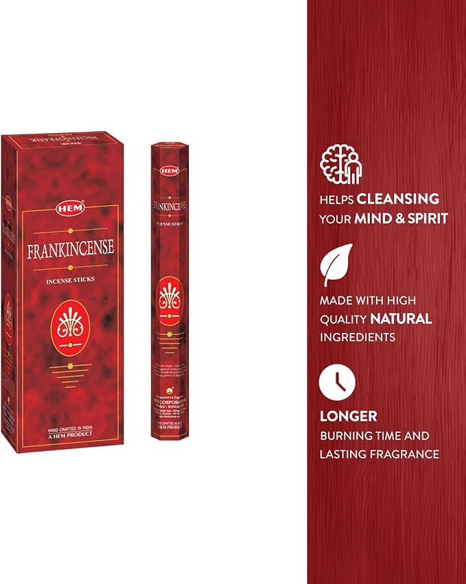 Frankincense - Box of Six 20 Sticks Tubes, 120 Sticks Total - HEM Incense From India