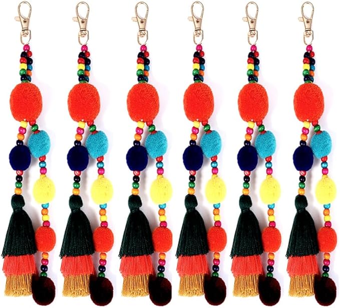 6Pcs Handcrafted Decorative Tassels for DIY Craft Home Décor Handmade Tassels Orange