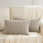 Fancy Homi 4 Packs Decorative Throw Pillow Covers for Living Room Couch Bed, Modern Farmhouse Boho Home Décor Accent Cushion Case, 24" x 12", Taupe