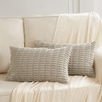 Fancy Homi 4 Packs Decorative Throw Pillow Covers for Living Room Couch Bed, Modern Farmhouse Boho Home Décor Accent Cushion Case, 20" x 12", Taupe