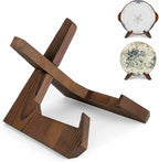 ANBOXIT Bowl Stands for Display, 6.5 Inch Plate Holder, Wooden Easel Frame Holder, Display Stand for Large Deep Platters and Dishes, 6.5" H x 9" W x 7.9" D (For Bowls under 5" in Depth)