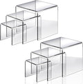 Fixwal 2 Set Acrylic Display Risers Cupcake Stands Clear Dessert Table Display Set, Display Shelf for Funko POP Figures-3"x4"x5"
