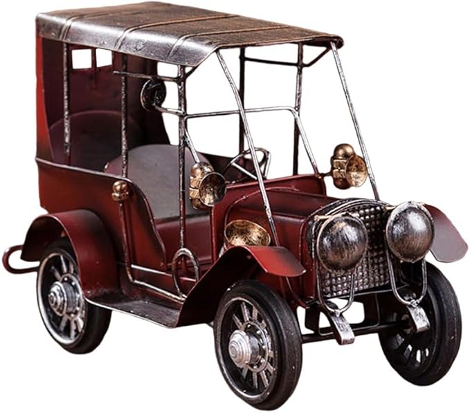 Vintage Iron Car Model Classic Vehicle Collectible Model Metal Retro Handicraft Art Vehicle Sculpture for Home Office Decor