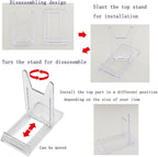Artliving Plate Stands for Display Set of 6, Two Part Adjustable Clear Plastic Display Stand Easel for 5-9 Inch Plates, Bowls, Picture Frames, Books, Comics, Photo, Small Signs and Collectibles