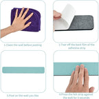Vuzvuv 8 pcs Bulletin Board Bar Strips with 50 Pushpins & 10 Wooden Clip pins，Self Adhesive Cork Board for Wall，Felt Pin Board for School，Office Decor(Mint Green)
