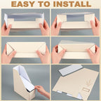 AmazingSpark 5 Pack Magazine File Holder Office Desk Storage Holder Set Vertical Desk Cardboard Organizer for Office Home Classroom Organize Your File Magazines Paperwork Books or Binders (Beige)