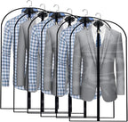 Clear Garment Bags for Hanging Clothes Travel (Set of 6) Suit Bags for Closet Storage Clothes Storage Bags Closet Cover for Open Closet with Zipper for Coats, Jackets, Shirts