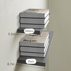 BAYKA Grey Floating Shelves for Wall, Set of 3, Wall Mounted Rustic Wood Shelves for Bathroom, Bedroom, Living Room, Kitchen, Small Hanging Shelf for Books/Storage/Room Decor, 15.7in