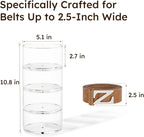 FEMELI Belt Organizer, Acrylic Belt Storage Holder for Closet & Drawer, 4-Layer Stackable Display Case for Belts, Watches, Jewelry and Ties